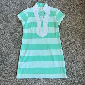 Sail to Sable Short Sleeve Green Stripes Tunic Dress, size‎ Medium
